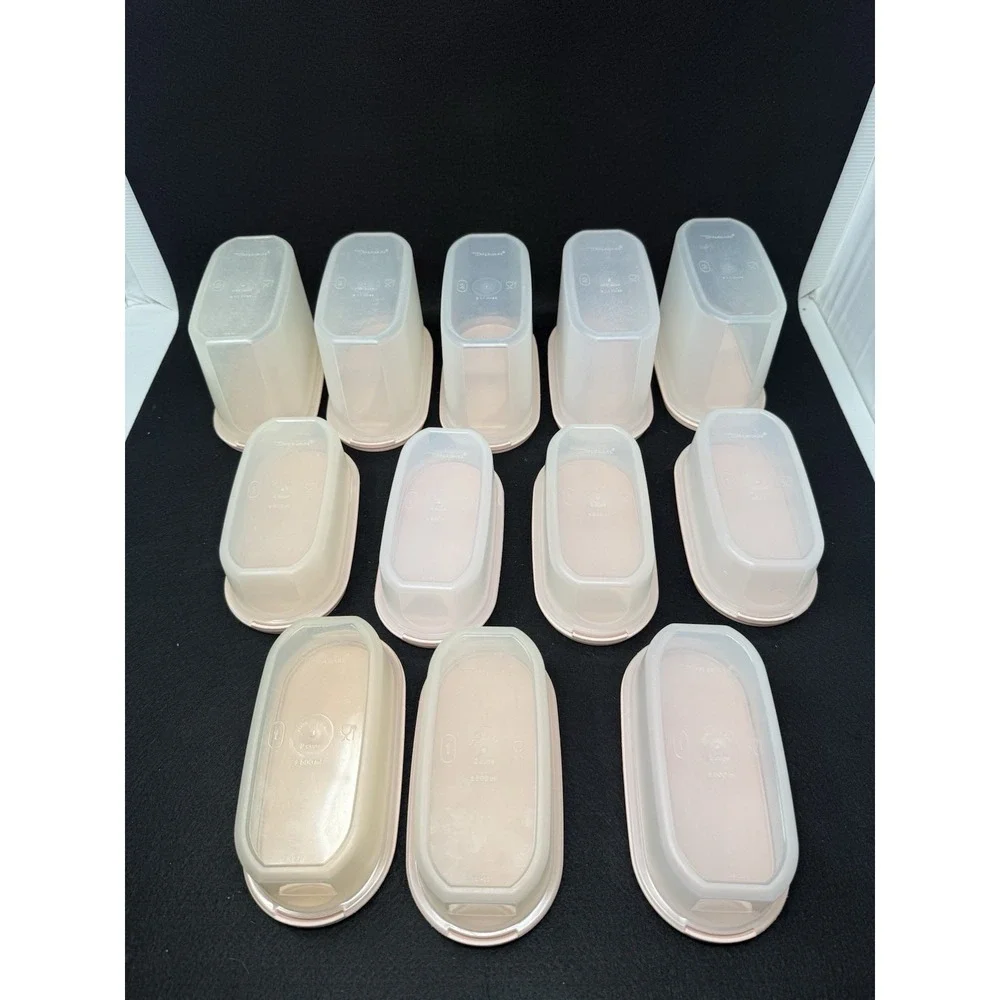 Tupperware Modular Mates Lot 12 Pc Pink Lids Pantry Storage Containers Set